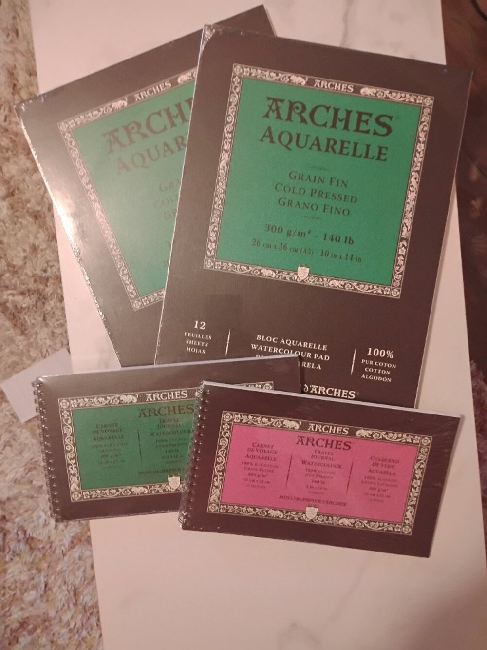 Arches water color cold and hot pressed sheet books